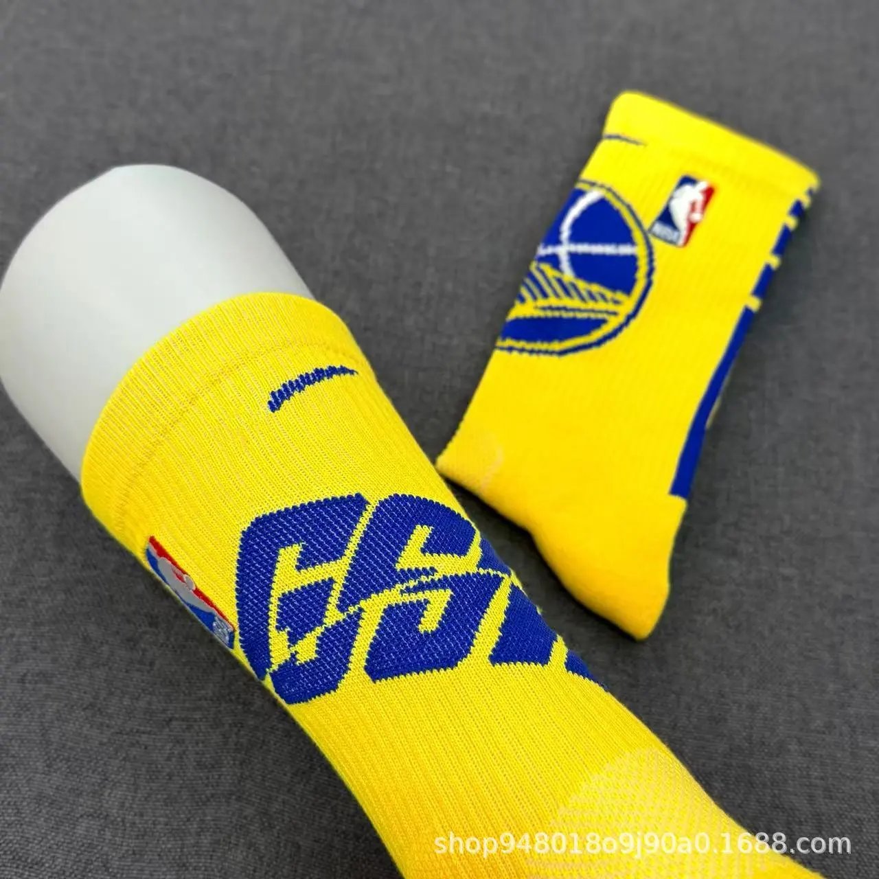 NBA Logo Crew Socks White - 14