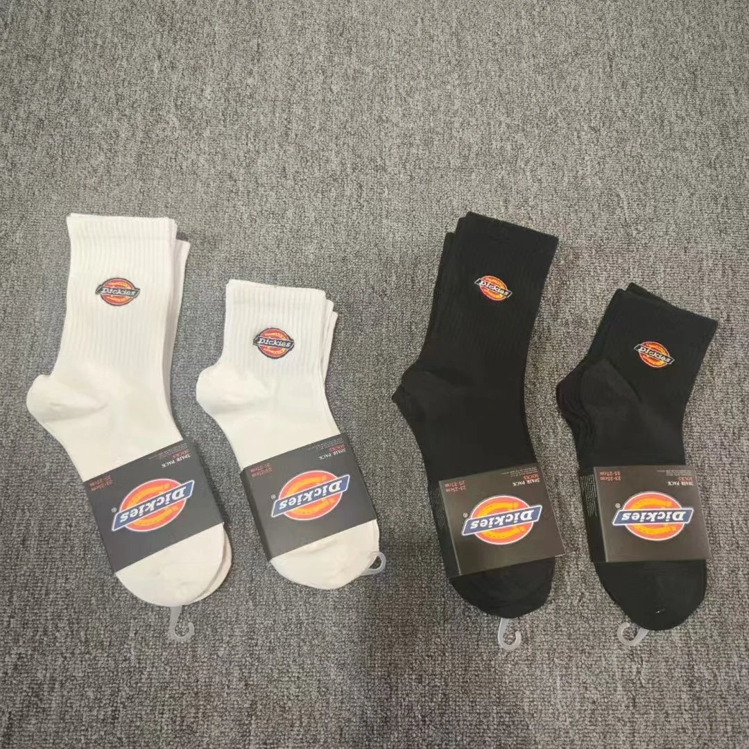 Dickies Logo Embroidery Crew Socks White - 4