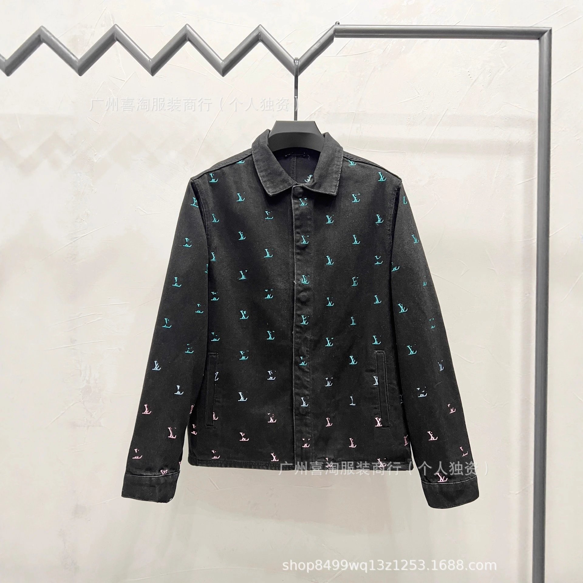 Design Patchwork Denim Jacket Light Blue Multicolor - 13