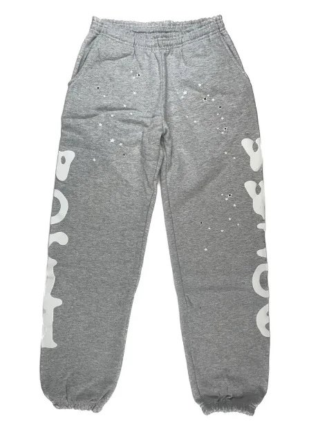 Design Splatter Print Sweatpants Gray - 1