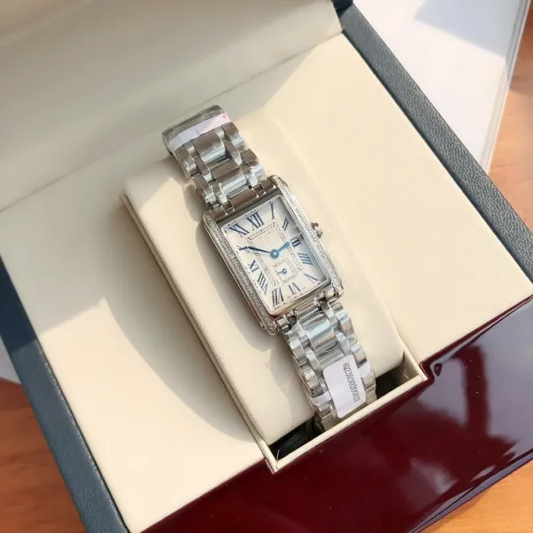 Cartier Tank Anglaise Diamond-Set Silver Watch Mechanical Watch - 1