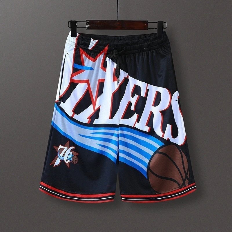 Philadelphia 76ers Graphic Basketball Shorts Black