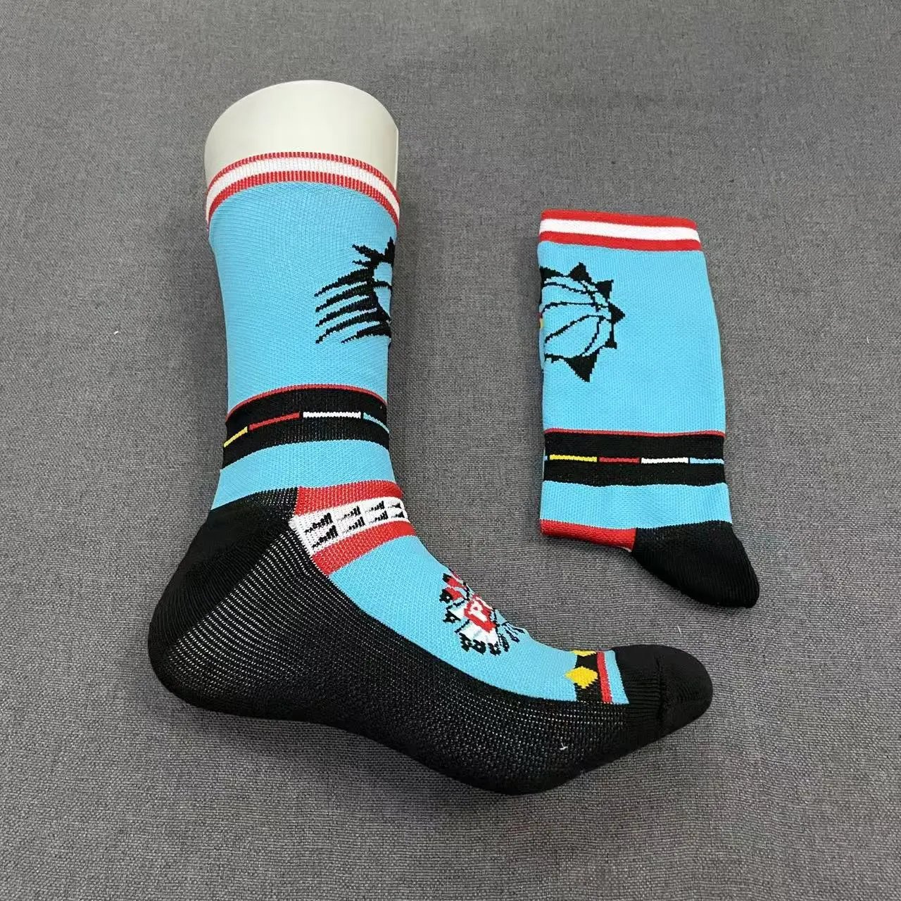 Design Dallas Mavericks NBA Team Socks Blue Green White Black Socks - 6