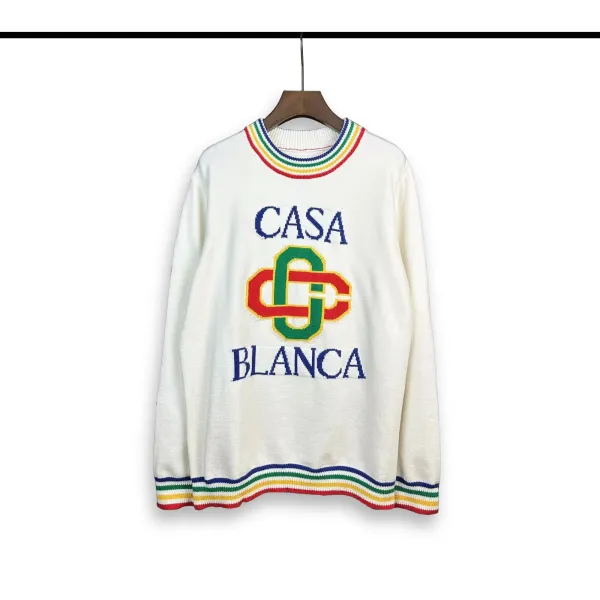 Casablanca Embroidered V-Neck Cardigan Black with Mint Trim - 19