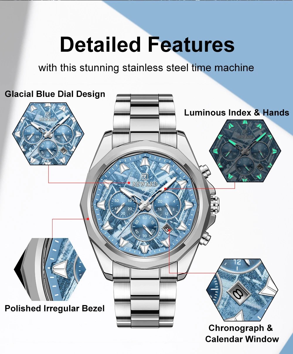 Design Reward VIP Chronograph Rose Gold and Steel Watch Watches - 9