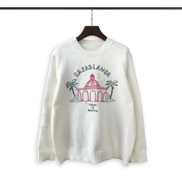 Casablanca Embroidered V-Neck Cardigan Black with Mint Trim - 8