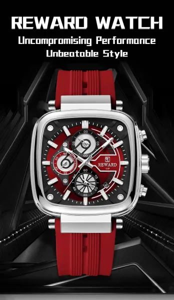 Design Reward VIP Chronograph Black Rubber Strap Watch Watches - 3