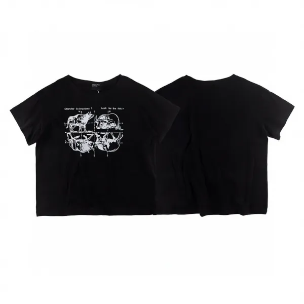 Design Quadrant Cow Print Black T-Shirt - 1