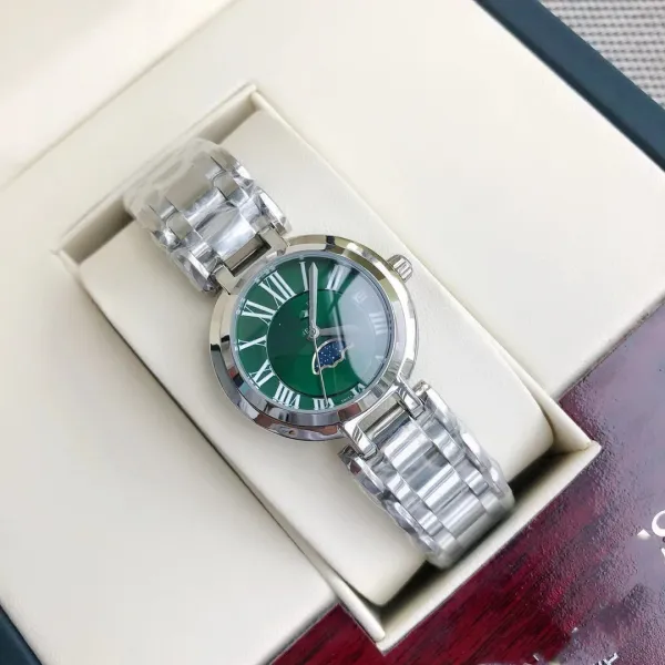 Design Moonphase Green Dial Stainless Steel Bracelet Watch Watches - 1