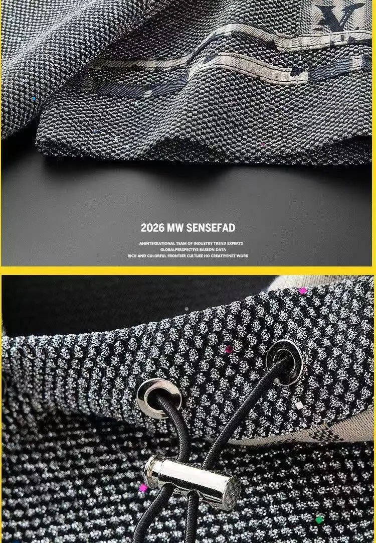 Design Pixel Pattern Hooded Polo Gray Multicolor Hoodie - 7