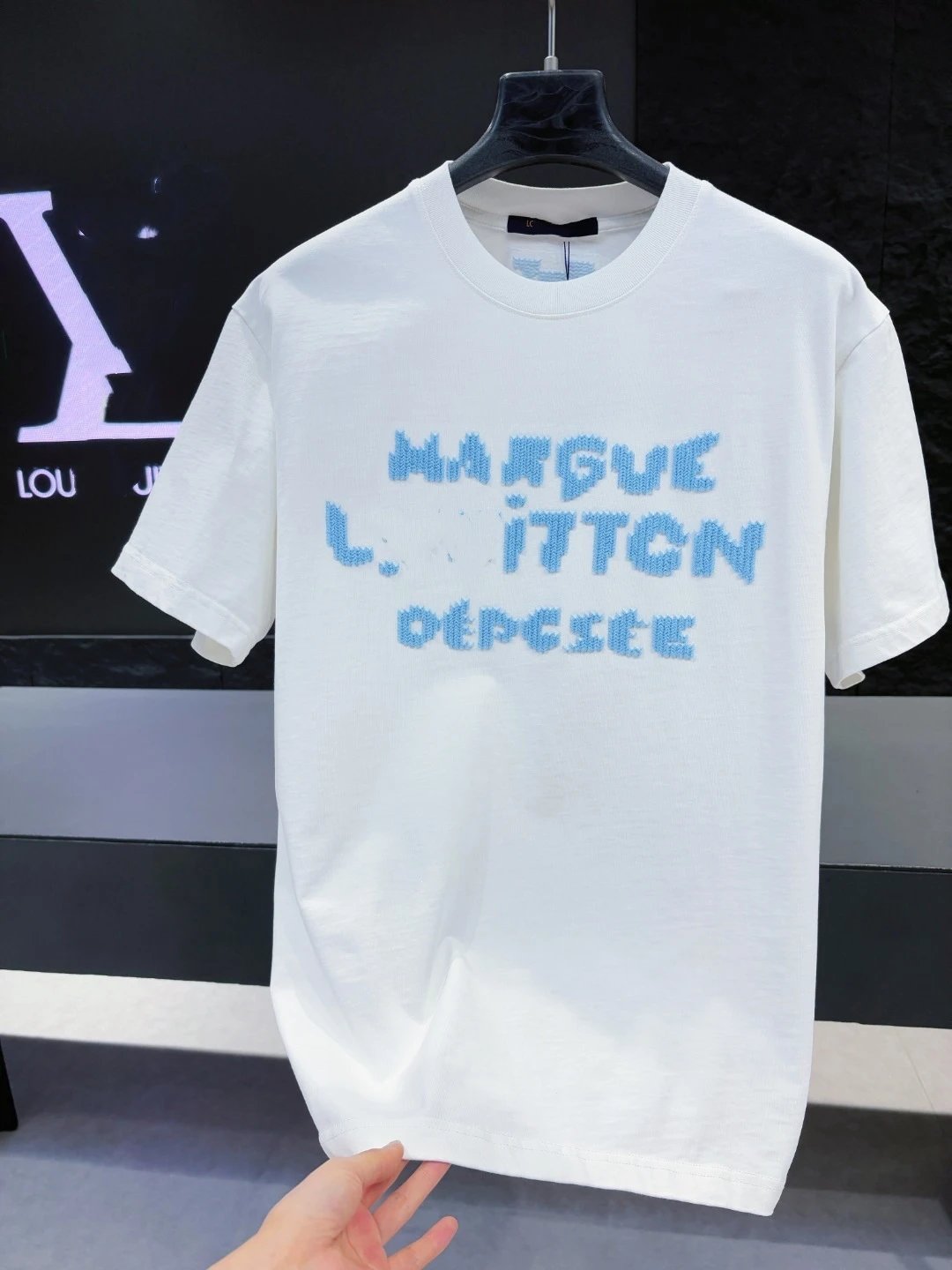 Louis Vuitton Embroidered Monogram V T-Shirt White - 5