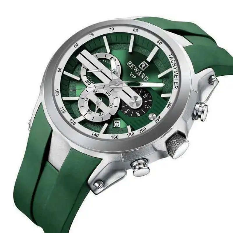 Reward VIP Chronograph Watch Gold and Navy Silicone Strap