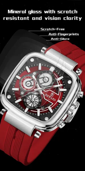 Design Reward VIP Chronograph Black Rubber Strap Watch Watches - 11