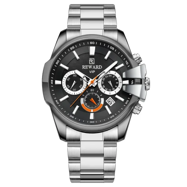 Design Reward VIP Chronograph Black Steel Watch Watches - 1