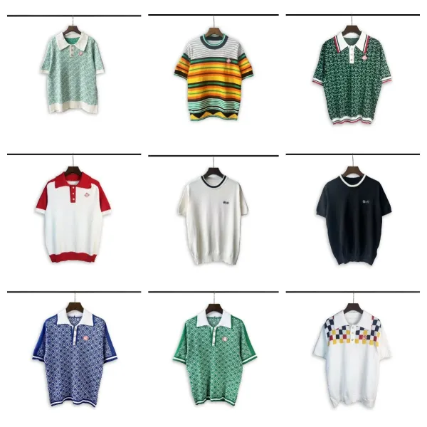 Design Striped Knit Polo Black Beige White Tops.polo - 3