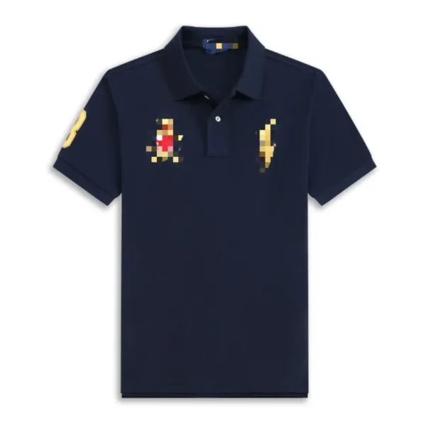 Design Pixel Art Polo Black Polo Shirt - 9