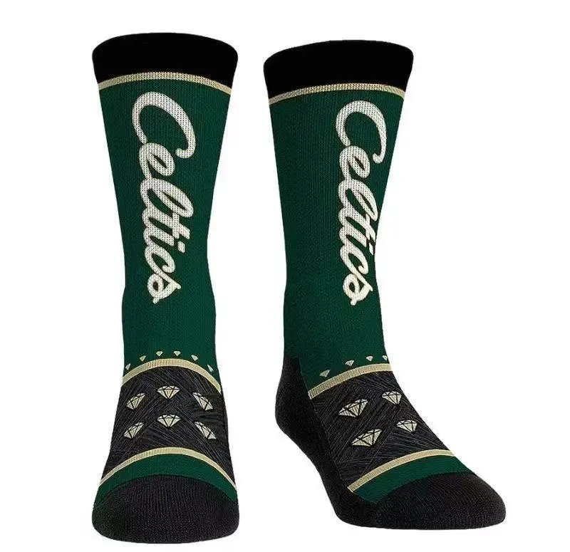 Design Dallas Mavericks NBA Team Socks Blue Green White Black Socks - 12