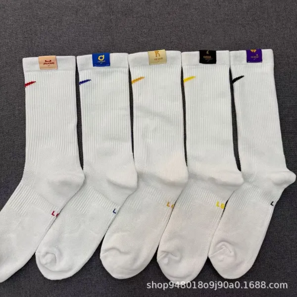 Design ORDA Michael White Crew Socks with Yellow Detail Socks - 4