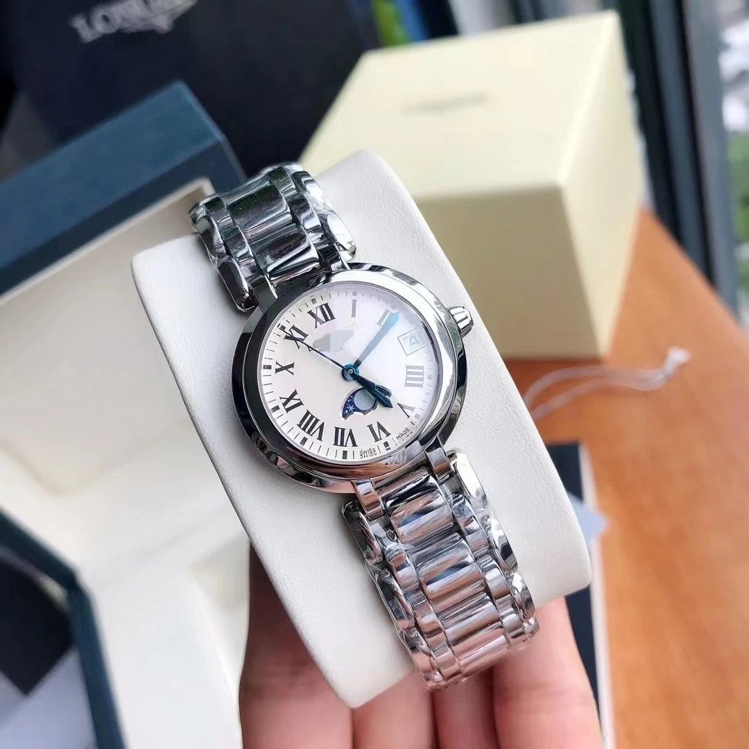 Design Moonphase Mother-of-Pearl Dial Quartz Watch Silver Watches - 7