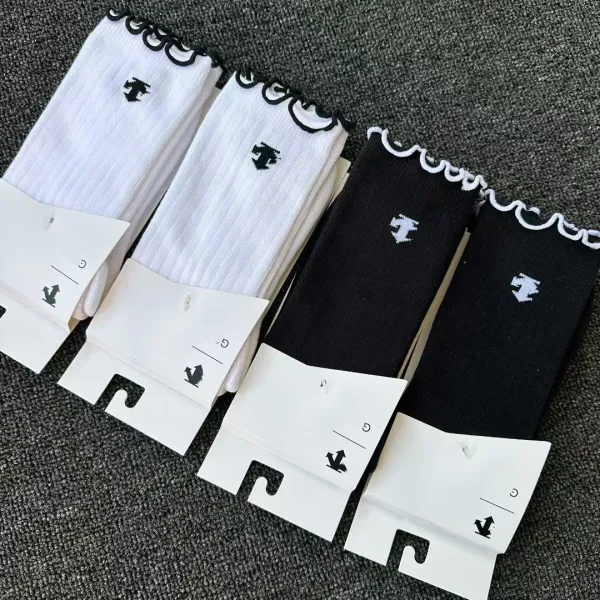 Design GC Ruffled Cuff Socks Black Socks - 3