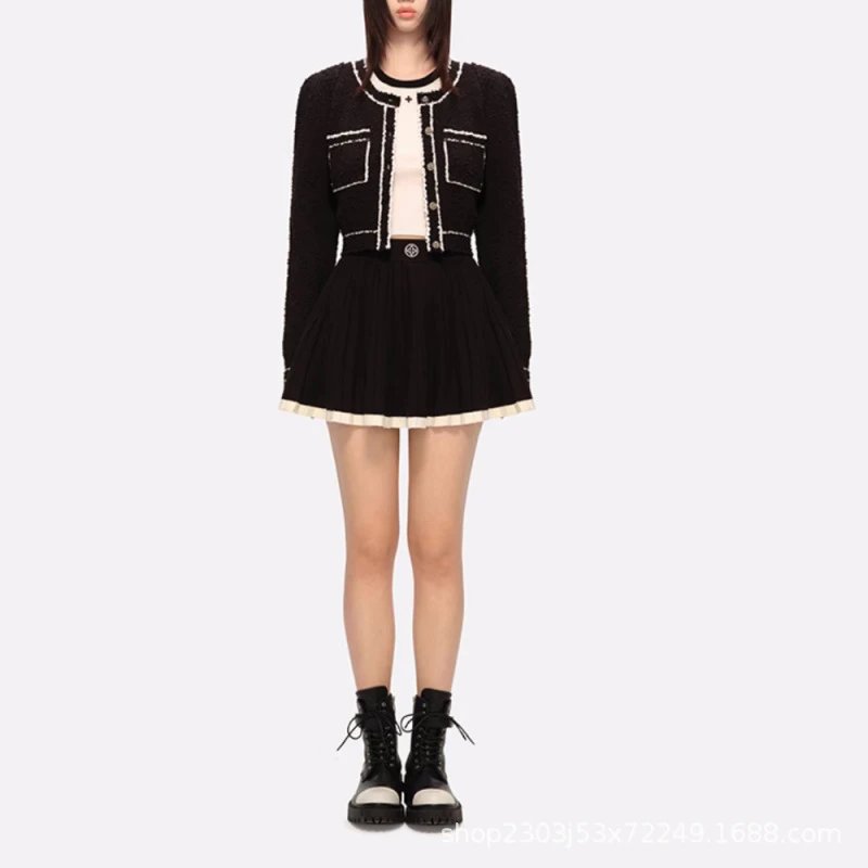 SMF SMFK Tweed-Trimmed Cropped Cardigan White Outerwear.cardigan - 4