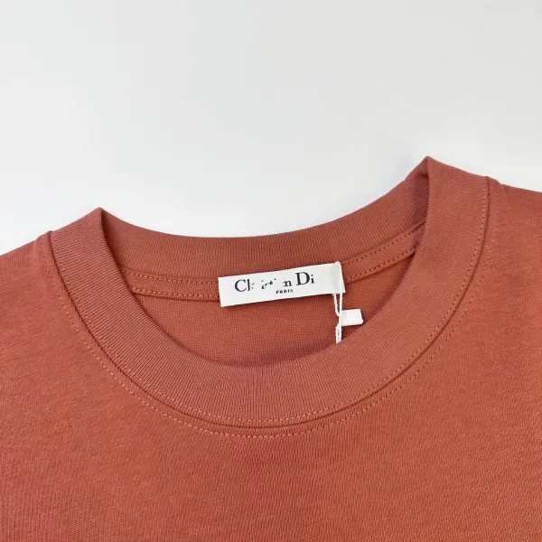 Design Embroidered Logo Oversized T-Shirt Beige - 48