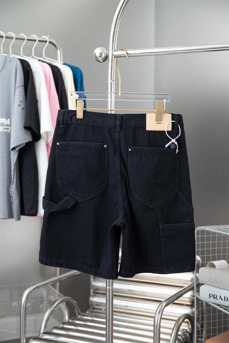 Louis Vuitton Monogram Denim Cargo Shorts Black - 7