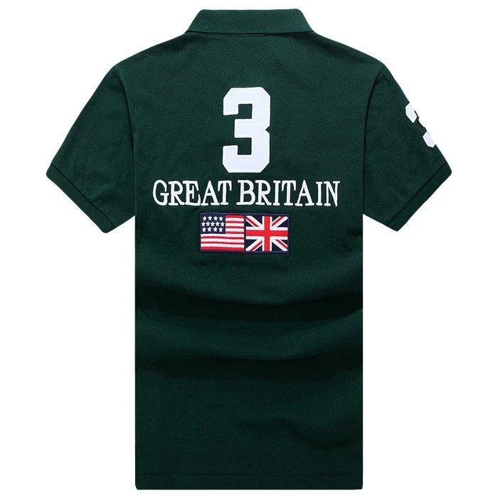 Polo Ralph Lauren Polo Shirt Dark Green with Union Jack and Polo Player - 10