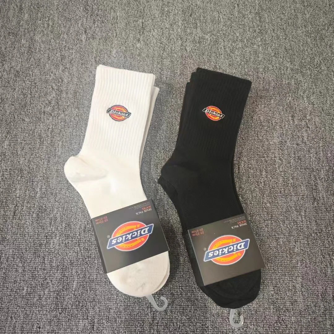 Dickies Logo Embroidery Crew Socks White - 6