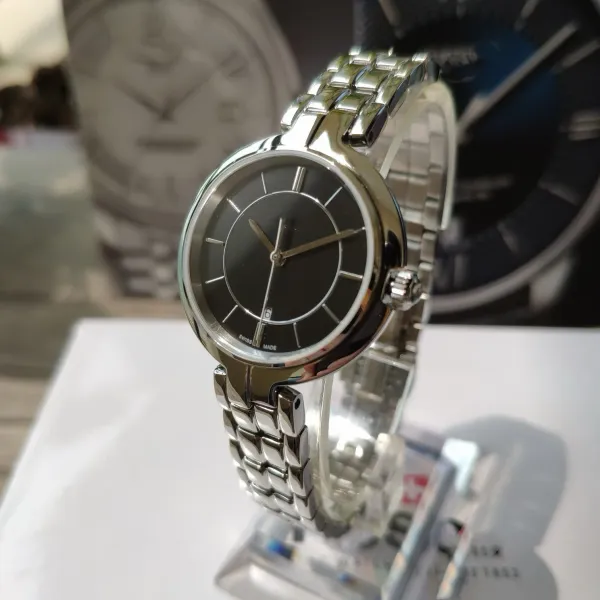 Tissot Flamingo Black Dial Silver Stainless Steel Watch Watches - 1