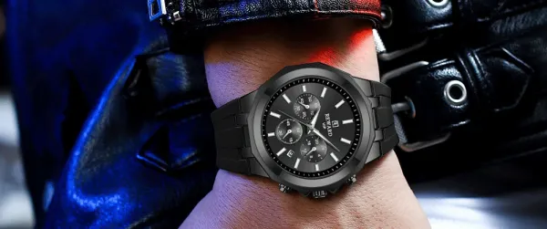 Design Reward VIP Chronograph Blue Silicone Strap Watch Watches - 15