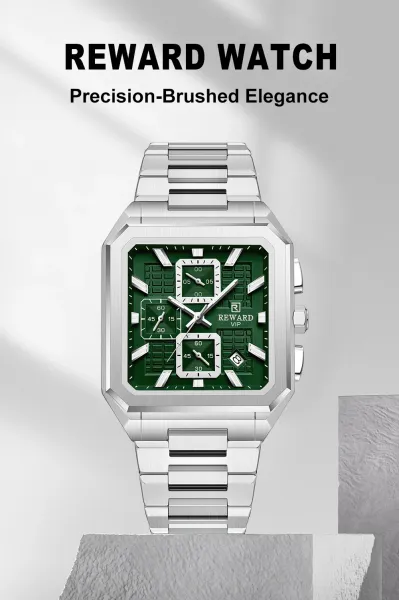 Design Reward VIP Chronograph Black Dial Silver Stainless Steel Watch Watches - 3