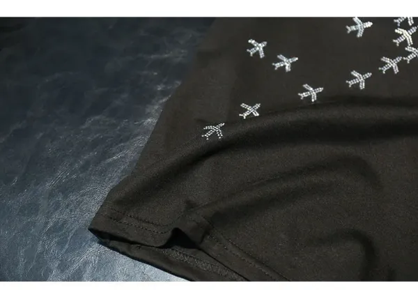 Design LV-Inspired Crystal Embroidery White T-Shirt Tops.t Shirts - 16