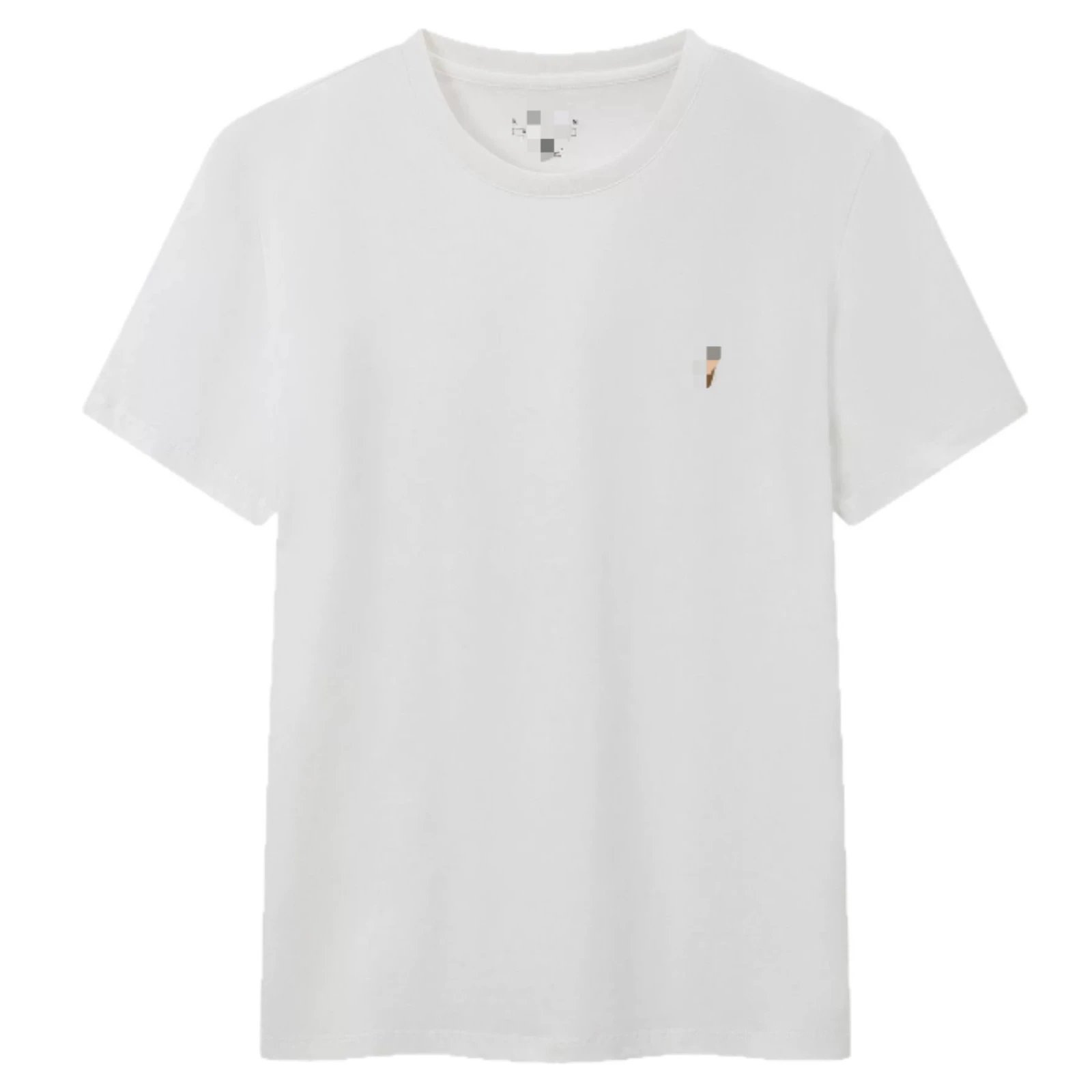 Design Minimalist Embroidered Pencil Tee White T-Shirt Tops.t Shirts - 12
