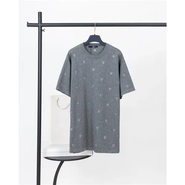 Design V-Print Oversized T-Shirt Gray - 1
