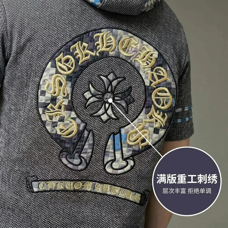 Design Pixel Pattern Hooded Polo Gray Multicolor Hoodie - 9