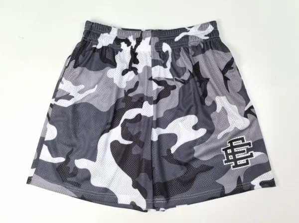 Design Camo Mesh Shorts Gray White Black - 1