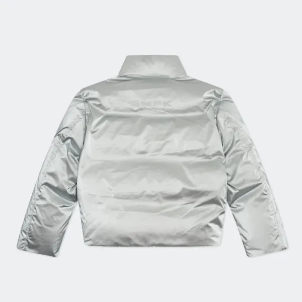 Design Metallic Silver Puffer Jacket Outerwear.jacket - 7