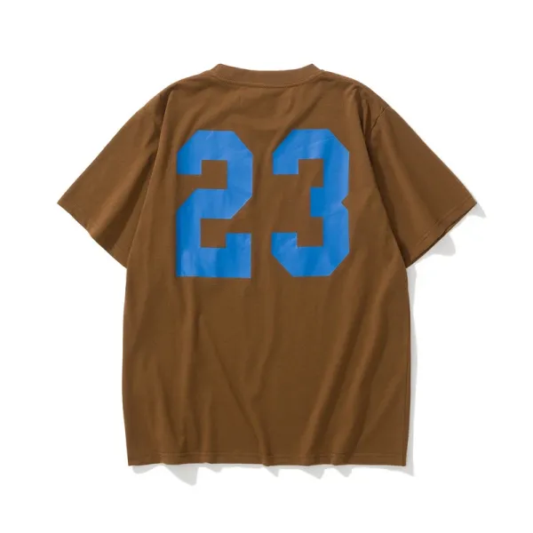 Design Number 23 Graphic Tee Brown T-Shirts - 1