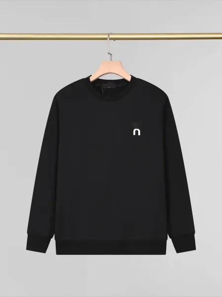 Design Minimalist U-Logo Black Crewneck Sweatshirt Hoodie - 1