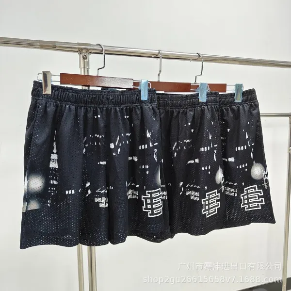 Design Camo Mesh Shorts Gray White Black - 14