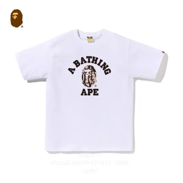 A Bathing Ape College Arch Ape Head White T-Shirt - 1