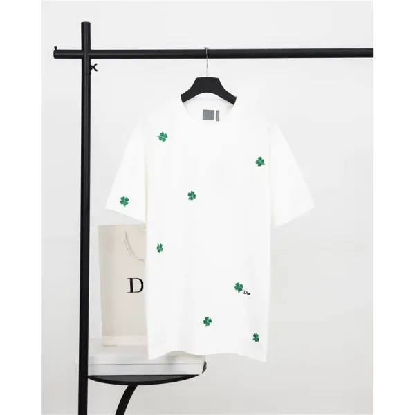 Dior Clover-Printed White T-Shirt - 1