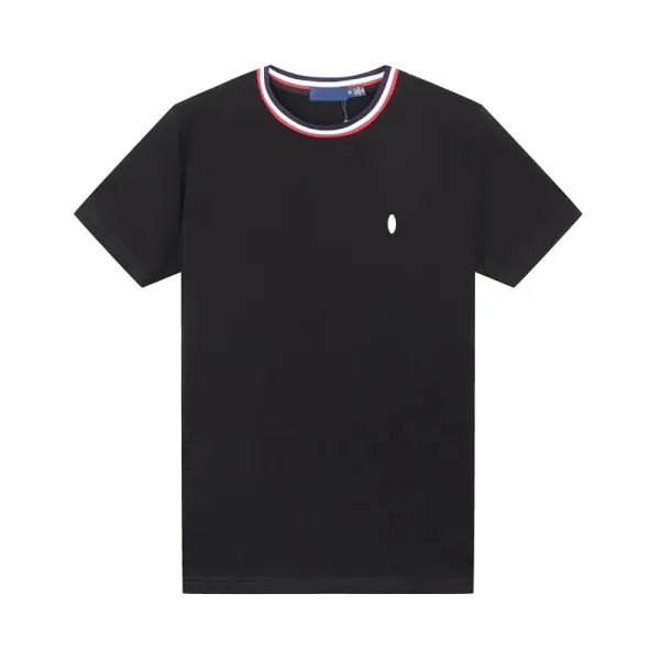 Fred Perry T-Shirt Black with Twin Tipped Collar - 1