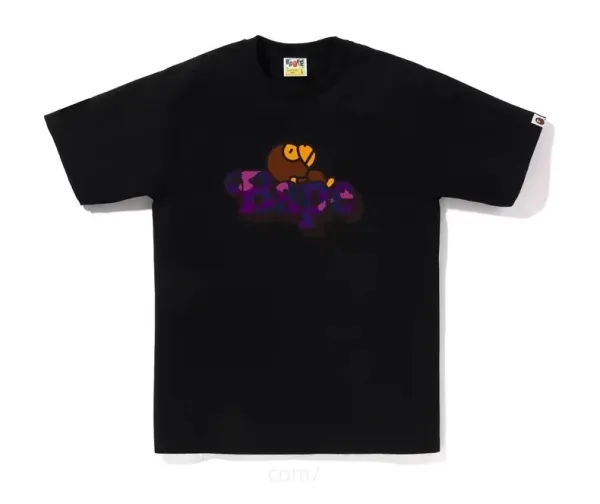 A Bathing Ape Bape Sta Owl Purple Black T-Shirt - 1