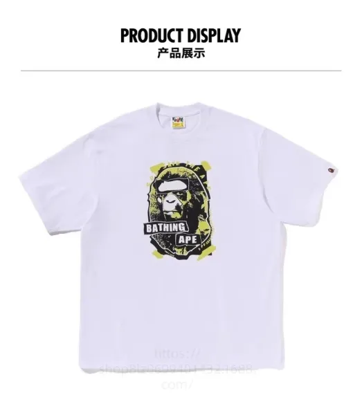 A Bathing Ape Graphic Print White T-Shirt Tops.t Shirts - 1