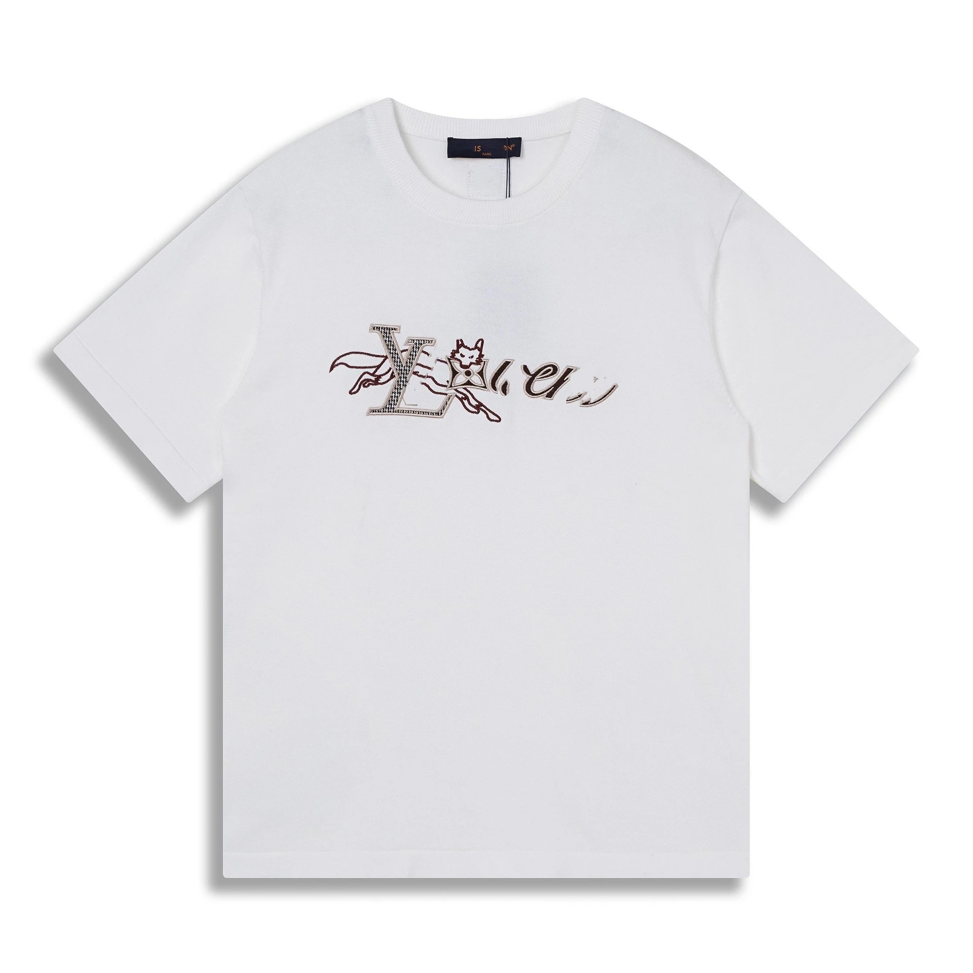 Maison Kitsuné Fox Logo Embroidered White T-Shirt