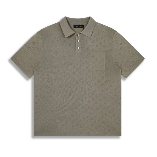 Louis Vuitton Monogram Knit Polo Olive Green Polo Shirt - 1