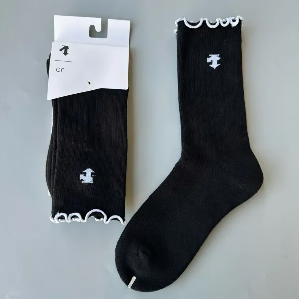 Design GC Ruffled Cuff Socks Black Socks - 2