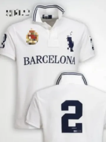 FC Barcelona Polo Shirt White Navy - 1